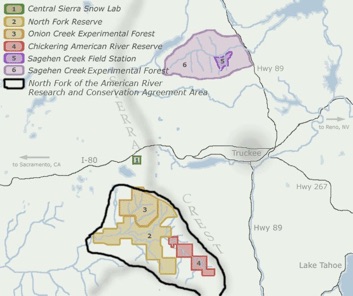 Map of Central Sierra Field Stations